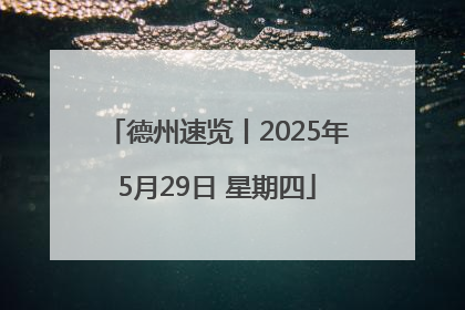 德州速览丨2025年5月29日 星期四
