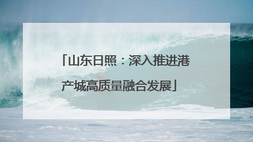 山东日照：深入推进港产城高质量融合发展