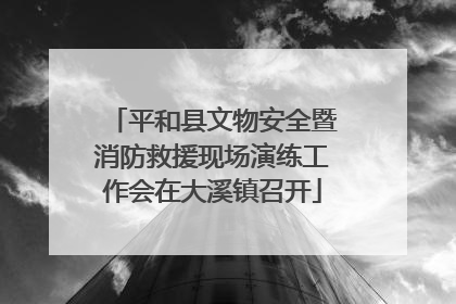 平和县文物安全暨消防救援现场演练工作会在大溪镇召开