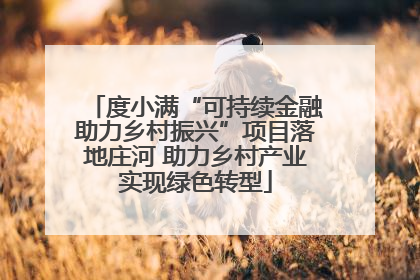 度小满“可持续金融助力乡村振兴”项目落地庄河 助力乡村产业实现绿色转型