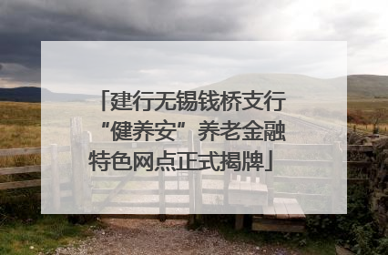 建行无锡钱桥支行“健养安”养老金融特色网点正式揭牌