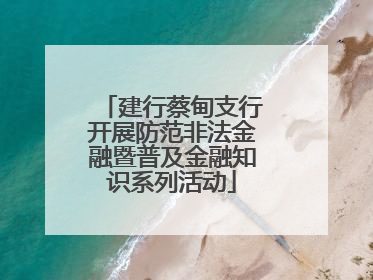 建行蔡甸支行开展防范非法金融暨普及金融知识系列活动