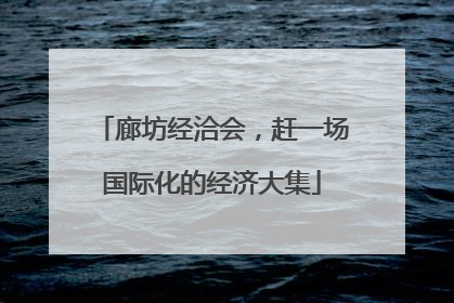 廊坊经洽会，赶一场国际化的经济大集