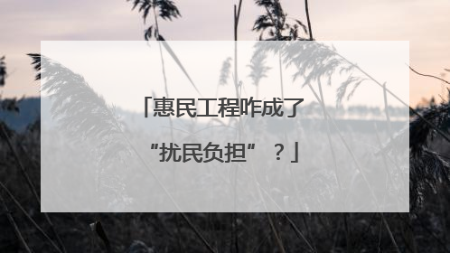惠民工程咋成了“扰民负担”？