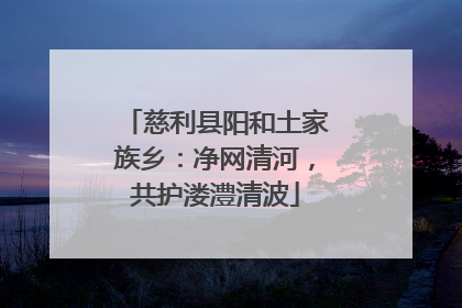 慈利县阳和土家族乡：净网清河，共护溇澧清波