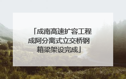 成南高速扩容工程成阿分离式立交桥钢箱梁架设完成