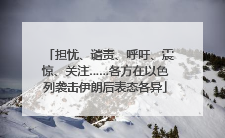 担忧、谴责、呼吁、震惊、关注……各方在以色列袭击伊朗后表态各异