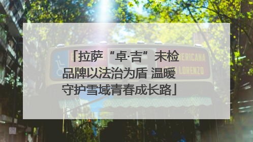 拉萨“卓·吉”未检品牌以法治为盾 温暖守护雪域青春成长路