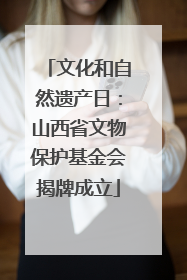 文化和自然遗产日：山西省文物保护基金会揭牌成立