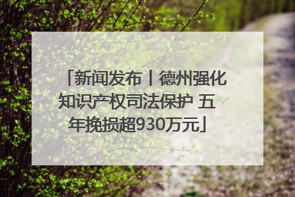 新闻发布丨德州强化知识产权司法保护 五年挽损超930万元