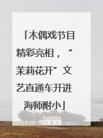 木偶戏节目精彩亮相，“茉莉花开”文艺直通车开进海师附小