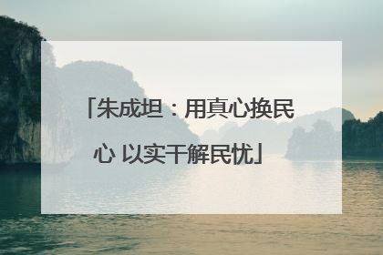 朱成坦：用真心换民心 以实干解民忧