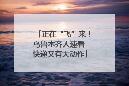正在“飞”来！乌鲁木齐人速看 快递又有大动作