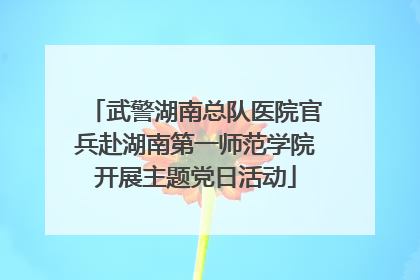 武警湖南总队医院官兵赴湖南第一师范学院开展主题党日活动