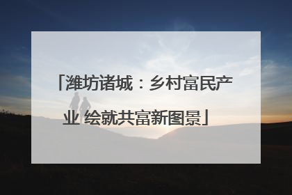 潍坊诸城：乡村富民产业 绘就共富新图景