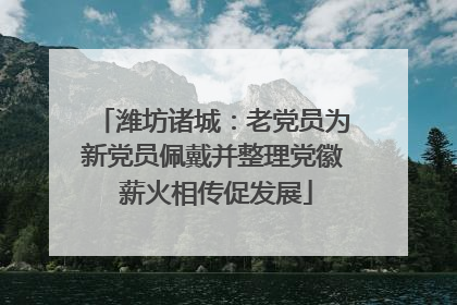 潍坊诸城：老党员为新党员佩戴并整理党徽 薪火相传促发展