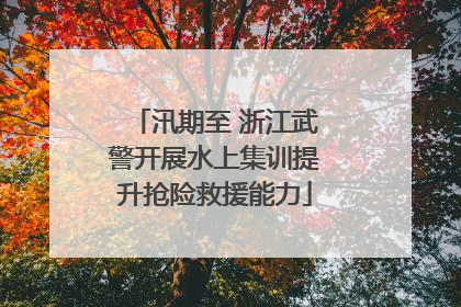 汛期至 浙江武警开展水上集训提升抢险救援能力