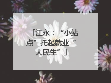 江永：“小站点”托起就业“大民生”