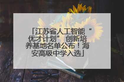 江苏省人工智能“优才计划” 创新培养基地名单公布！海安高级中学入选