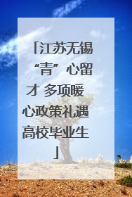 江苏无锡“青”心留才 多项暖心政策礼遇高校毕业生