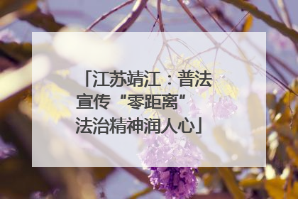 江苏靖江：普法宣传“零距离” 法治精神润人心