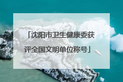 沈阳市卫生健康委获评全国文明单位称号