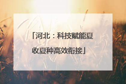 河北：科技赋能夏收夏种高效衔接