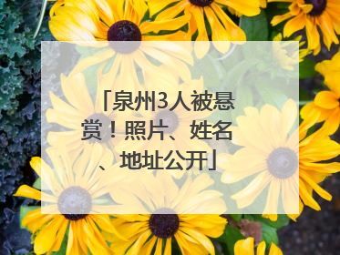 泉州3人被悬赏！照片、姓名、地址公开