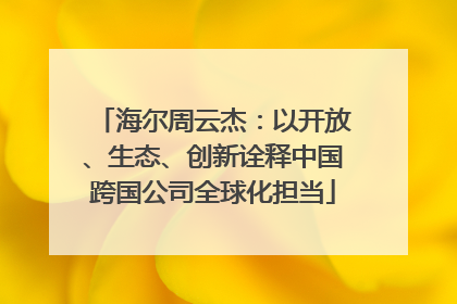 海尔周云杰：以开放、生态、创新诠释中国跨国公司全球化担当