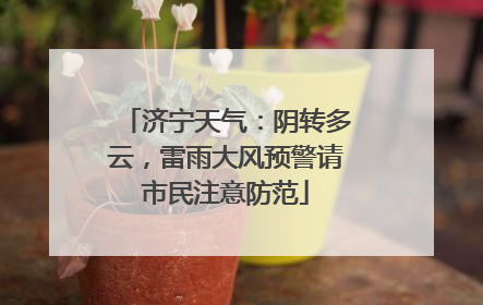 济宁天气：阴转多云，雷雨大风预警请市民注意防范