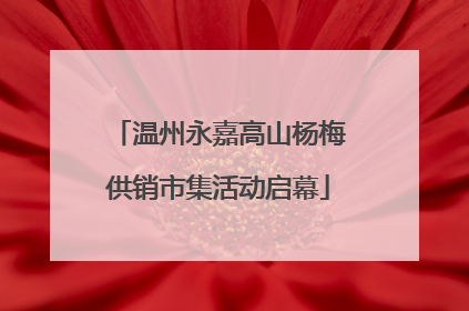 温州永嘉高山杨梅供销市集活动启幕