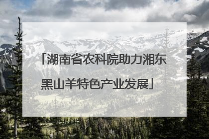 湖南省农科院助力湘东黑山羊特色产业发展