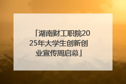 湖南财工职院2025年大学生创新创业宣传周启幕