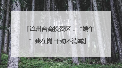 漳州台商投资区：“端午”我在岗 干劲不消减