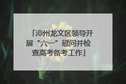 漳州龙文区领导开展“六一”慰问并检查高考备考工作