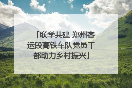 联学共建 郑州客运段高铁车队党员干部助力乡村振兴