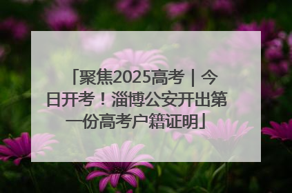 聚焦2025高考｜今日开考！淄博公安开出第一份高考户籍证明