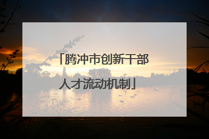腾冲市创新干部人才流动机制