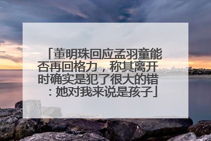 董明珠回应孟羽童能否再回格力，称其离开时确实是犯了很大的错：她对我来说是孩子