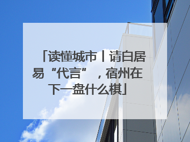 读懂城市丨请白居易“代言”，宿州在下一盘什么棋