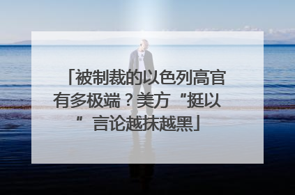 被制裁的以色列高官有多极端？美方“挺以”言论越抹越黑