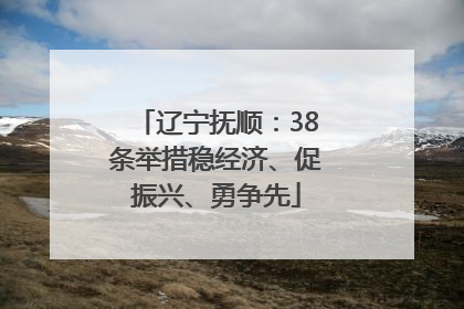 辽宁抚顺：38条举措稳经济、促振兴、勇争先