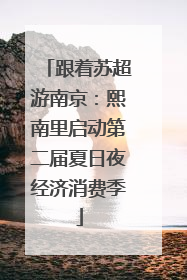 跟着苏超游南京：熙南里启动第二届夏日夜经济消费季