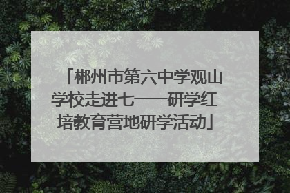 郴州市第六中学观山学校走进七一一研学红培教育营地研学活动