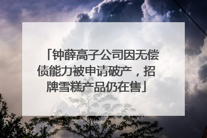 钟薛高子公司因无偿债能力被申请破产，招牌雪糕产品仍在售