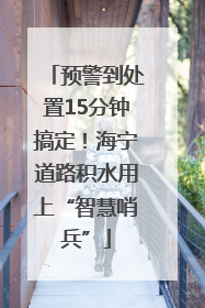 预警到处置15分钟搞定！海宁道路积水用上“智慧哨兵”