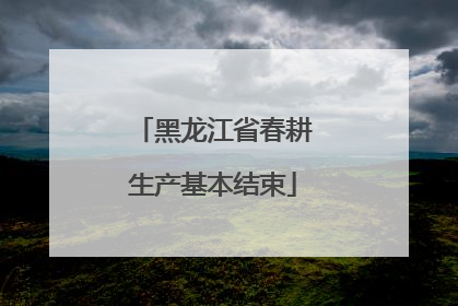 黑龙江省春耕生产基本结束
