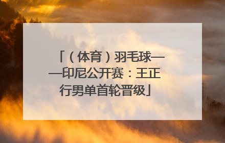 （体育）羽毛球——印尼公开赛：王正行男单首轮晋级