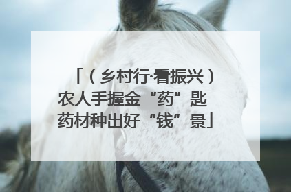 （乡村行·看振兴）农人手握金“药”匙 药材种出好“钱”景