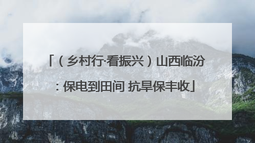 （乡村行·看振兴）山西临汾：保电到田间 抗旱保丰收